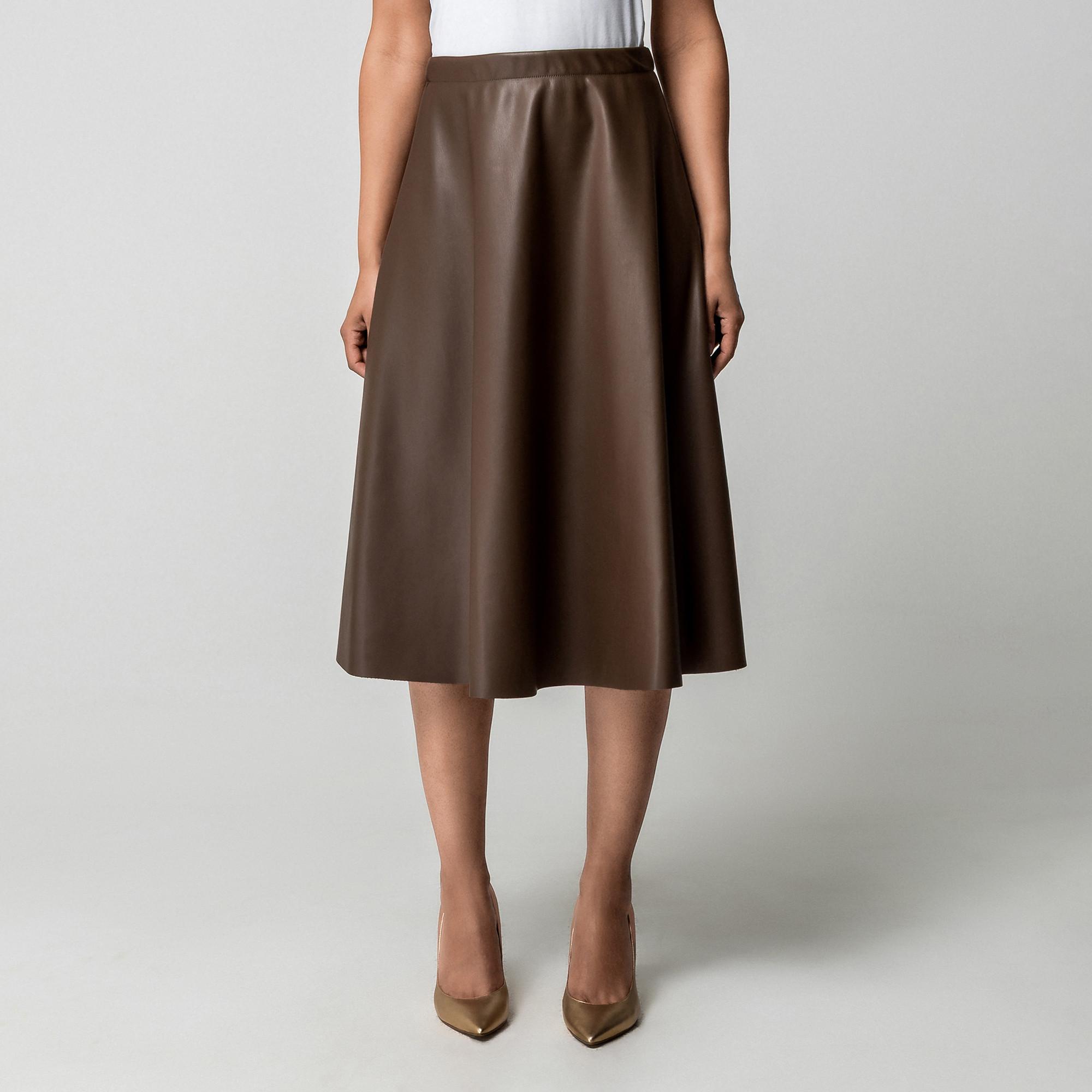 Max & Co TRIVIO Beschichteter Jersey Ausgestellter Midi Rock  