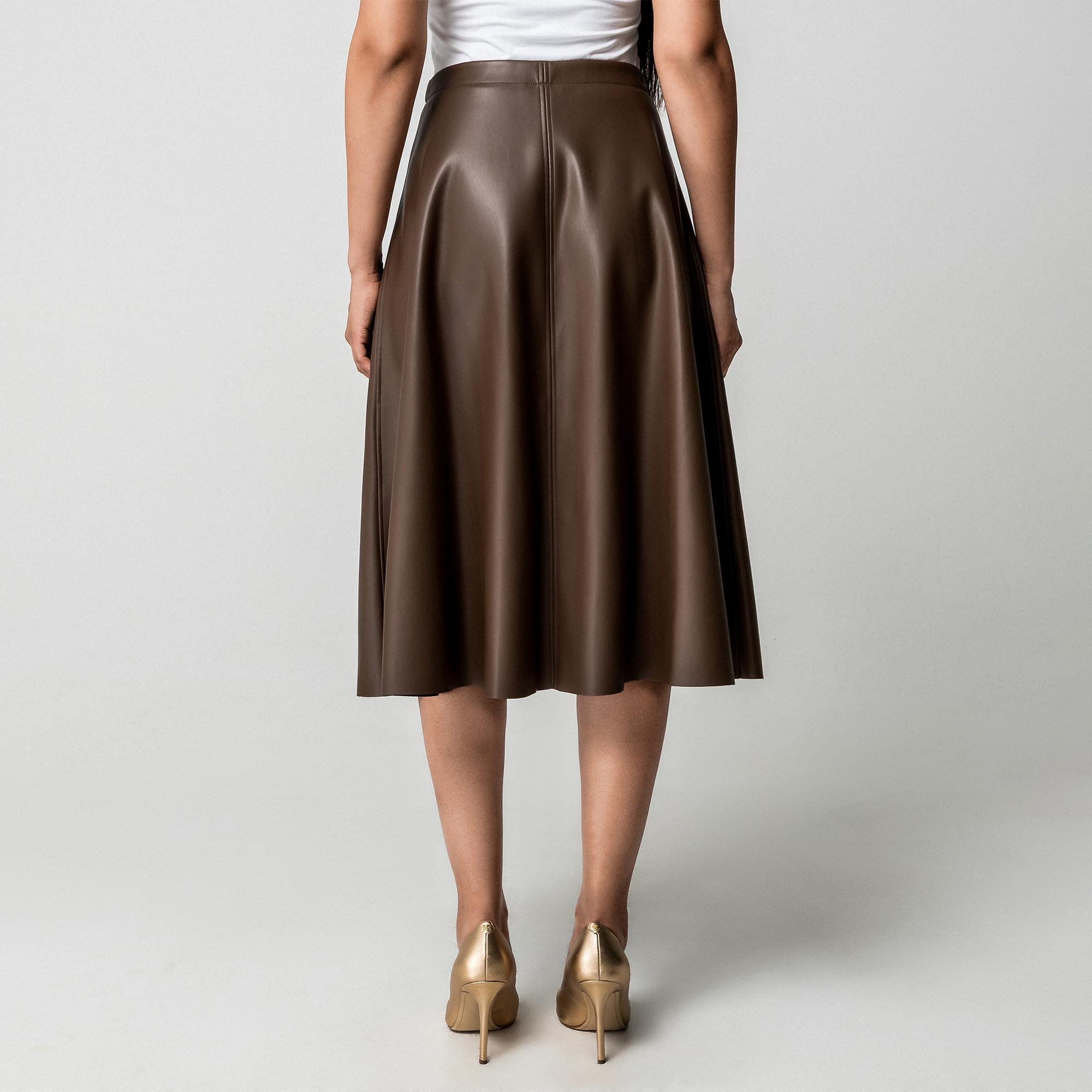 Max & Co TRIVIO Beschichteter Jersey Ausgestellter Midi Rock  