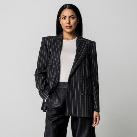 Max & Co EMAIL&DRINK Veste Croisée à Rayures Épingles  