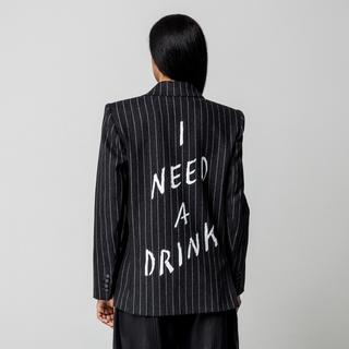 Max & Co EMAIL&DRINK Veste Croisée à Rayures Épingles  