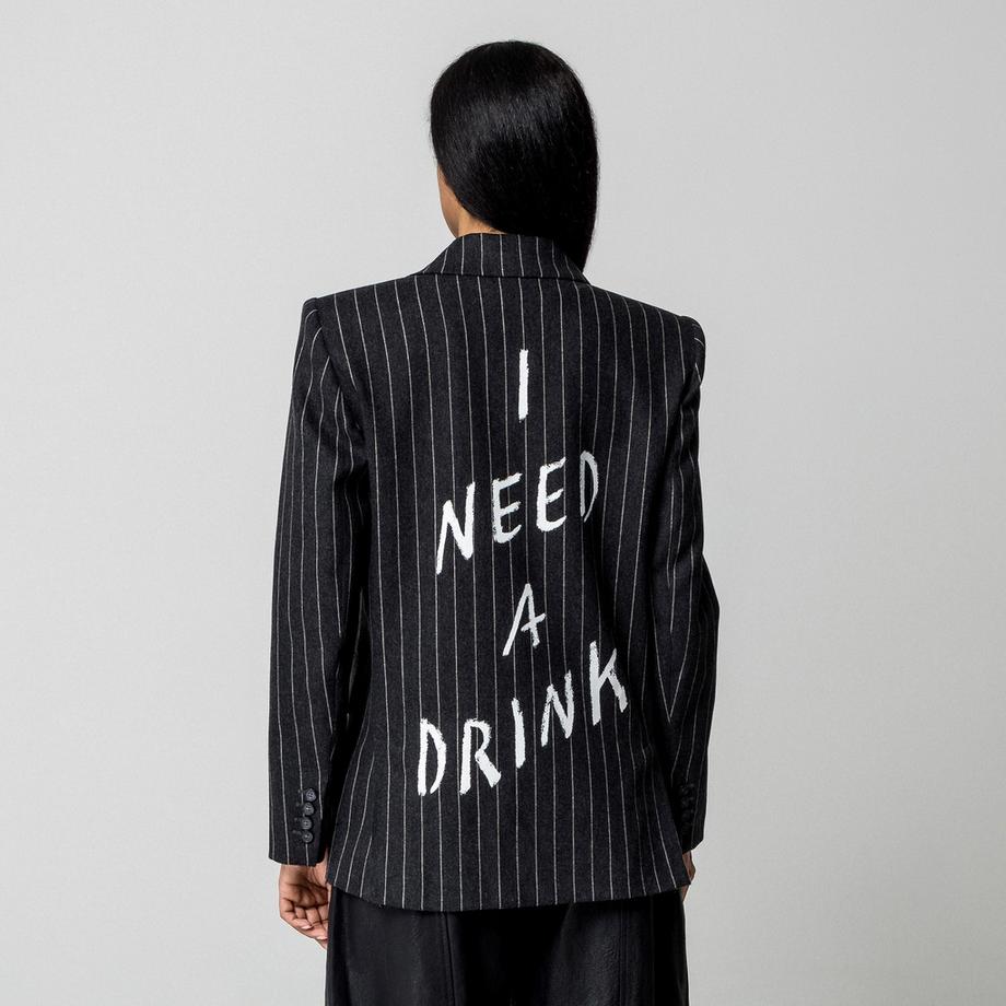 Max & Co EMAIL&DRINK Giacca Doppiopetto Gessata  