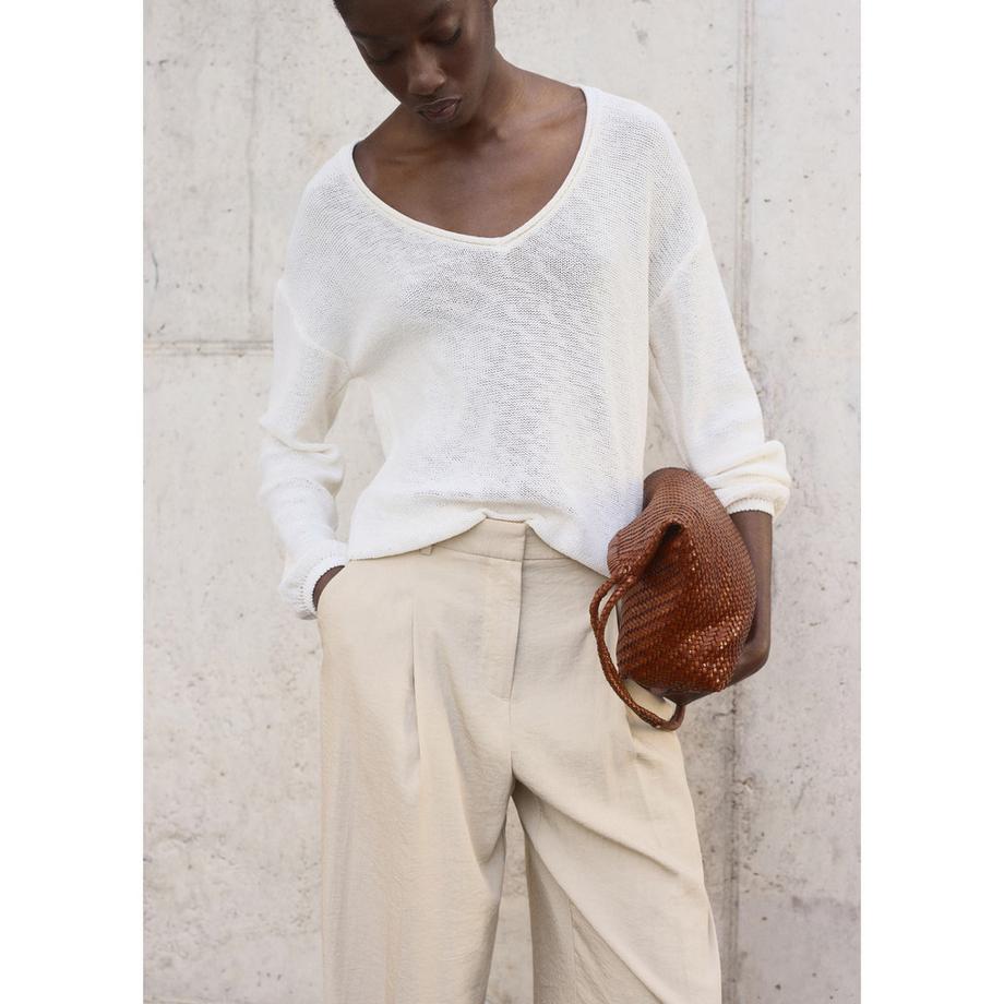 MANGO Carla Bundfaltenhose Weites Bein  