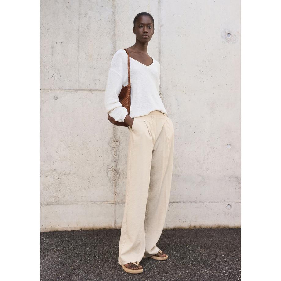 MANGO Carla Bundfaltenhose Weites Bein  