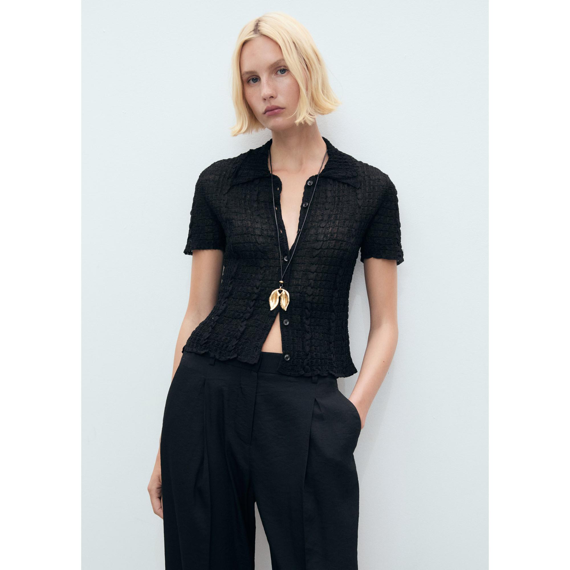 MANGO Carla Pantalon Plissé Large  