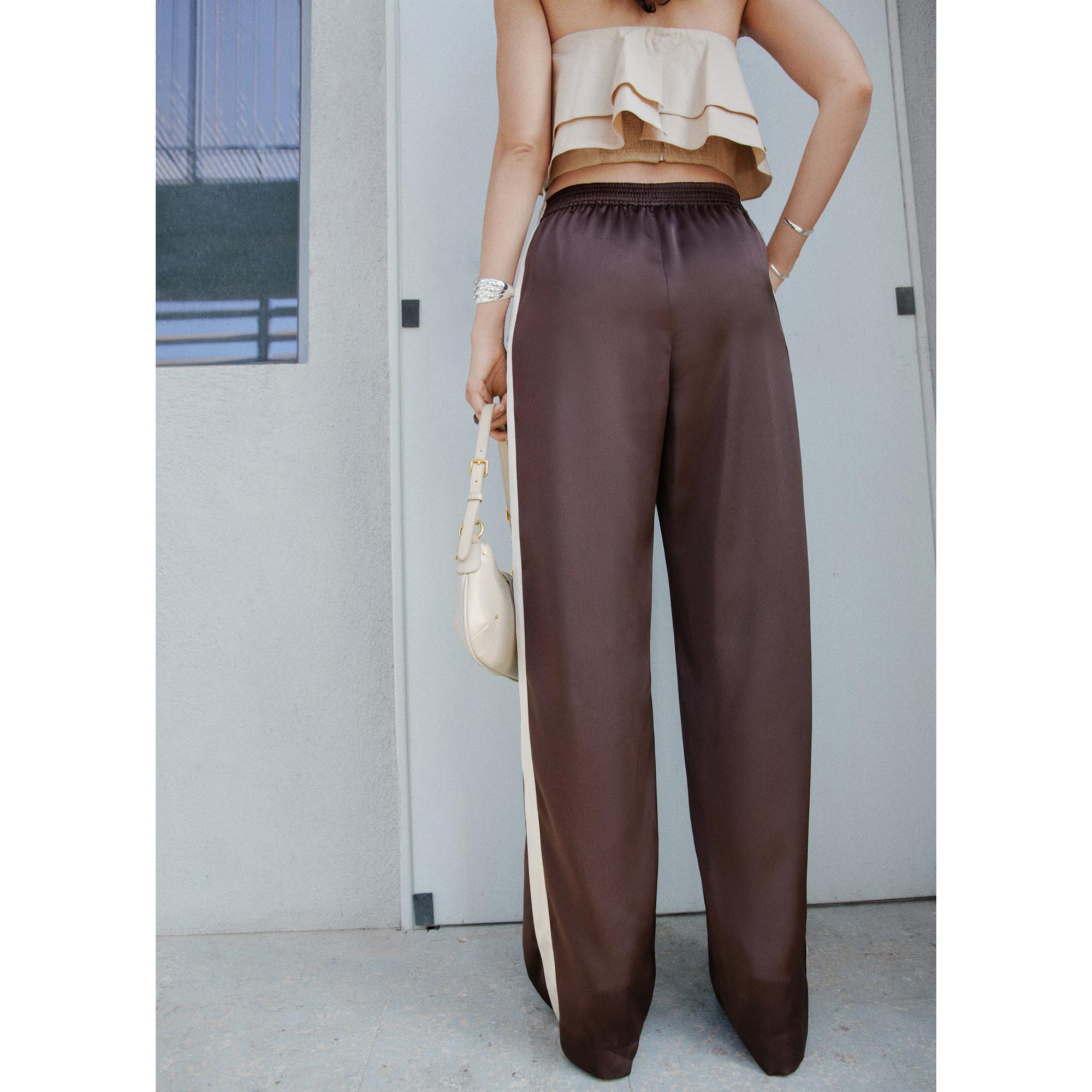 MANGO GUILLE Pantalon Coupe Droite avec Bande Latérale  