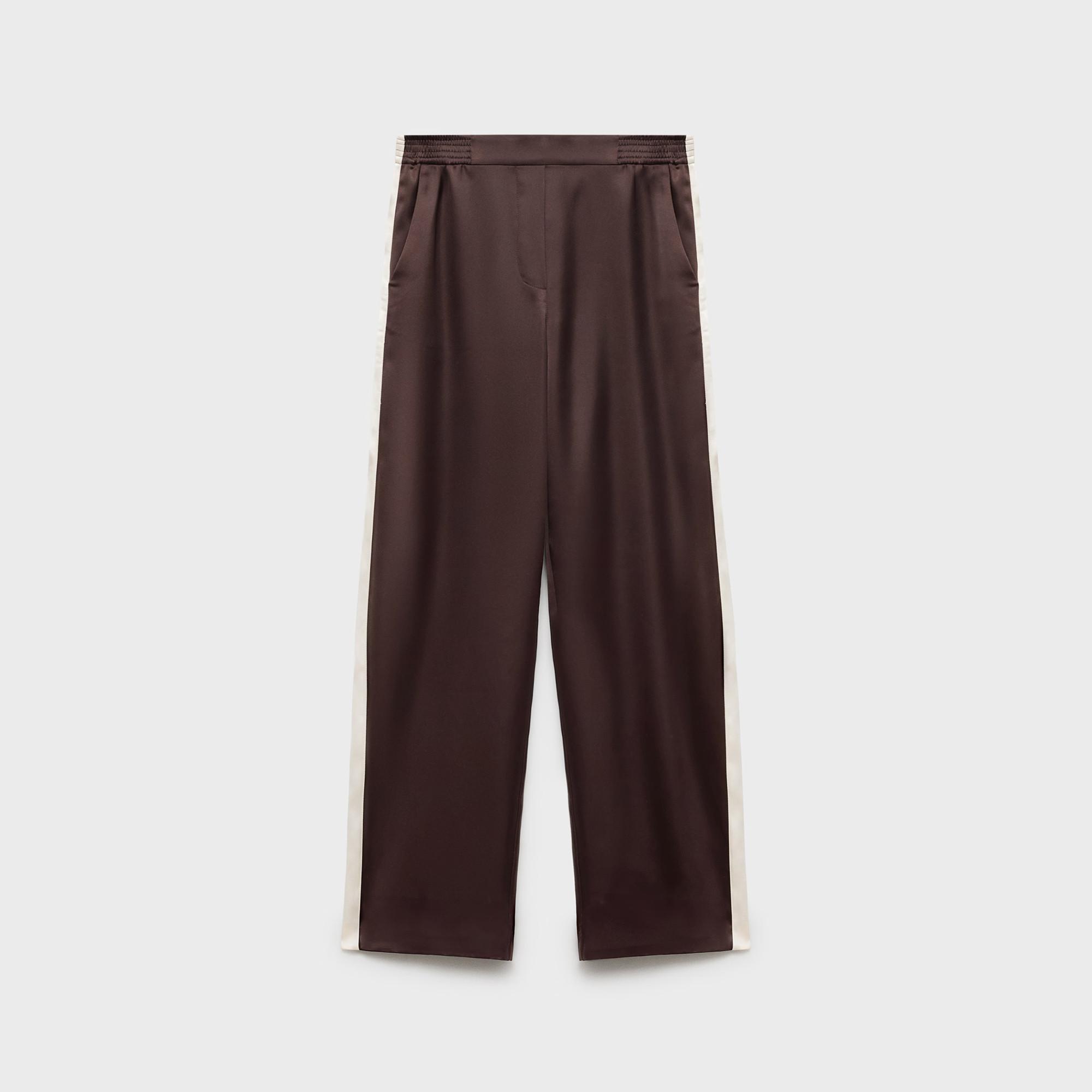 MANGO GUILLE Pantalon Coupe Droite avec Bande Latérale  