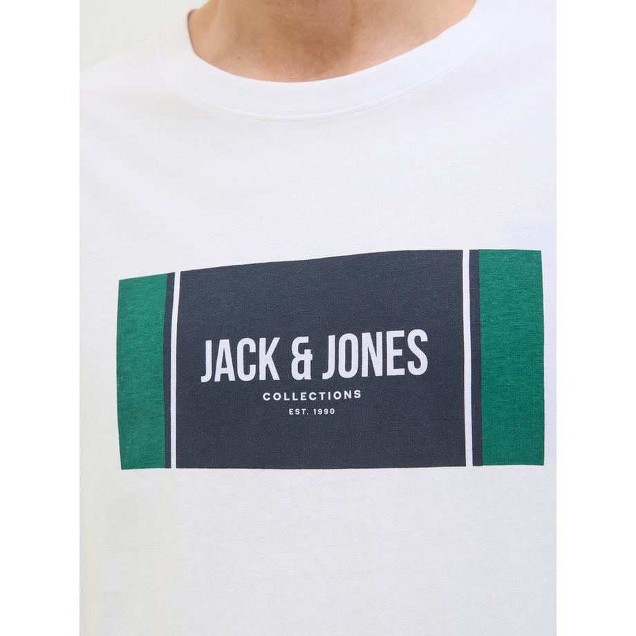 JACK & JONES T-Shirt Logo Imprimé Coupe Droite  