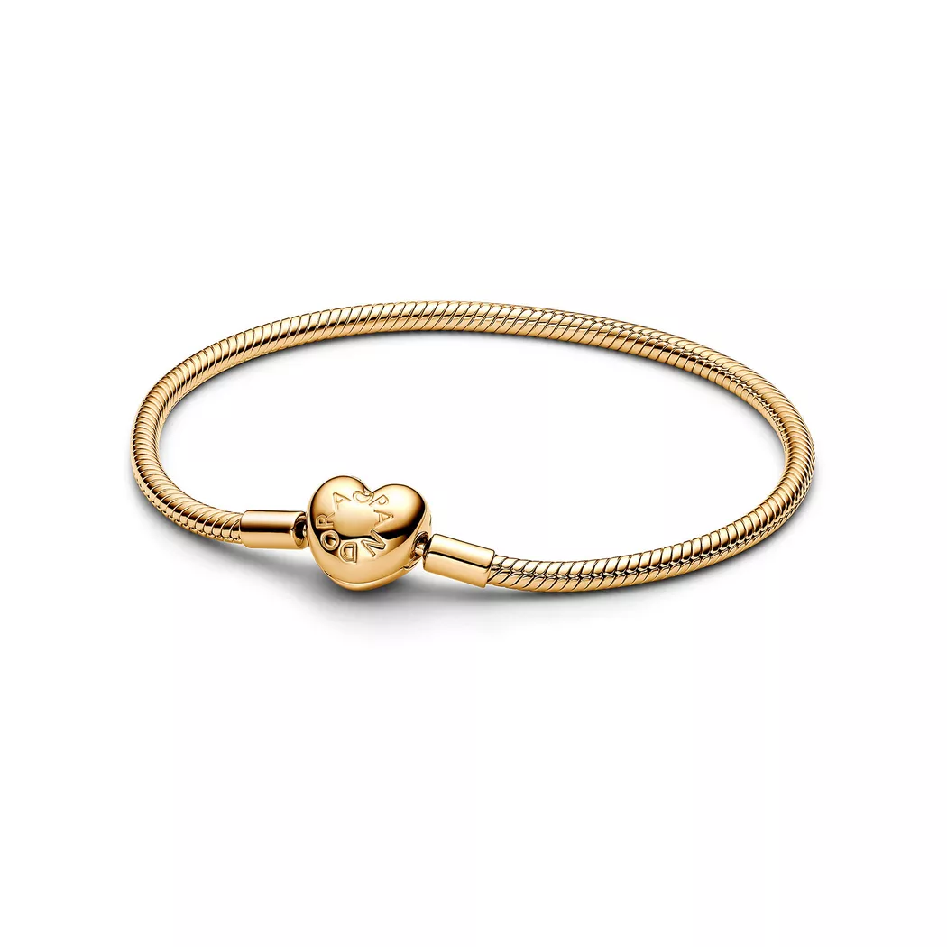 Pandora Gold Moments Heart Clasp Bracelet - 17cm