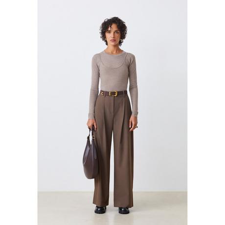 Suncoo Jonas Pantalon de Costume Plissé Jambe Large  