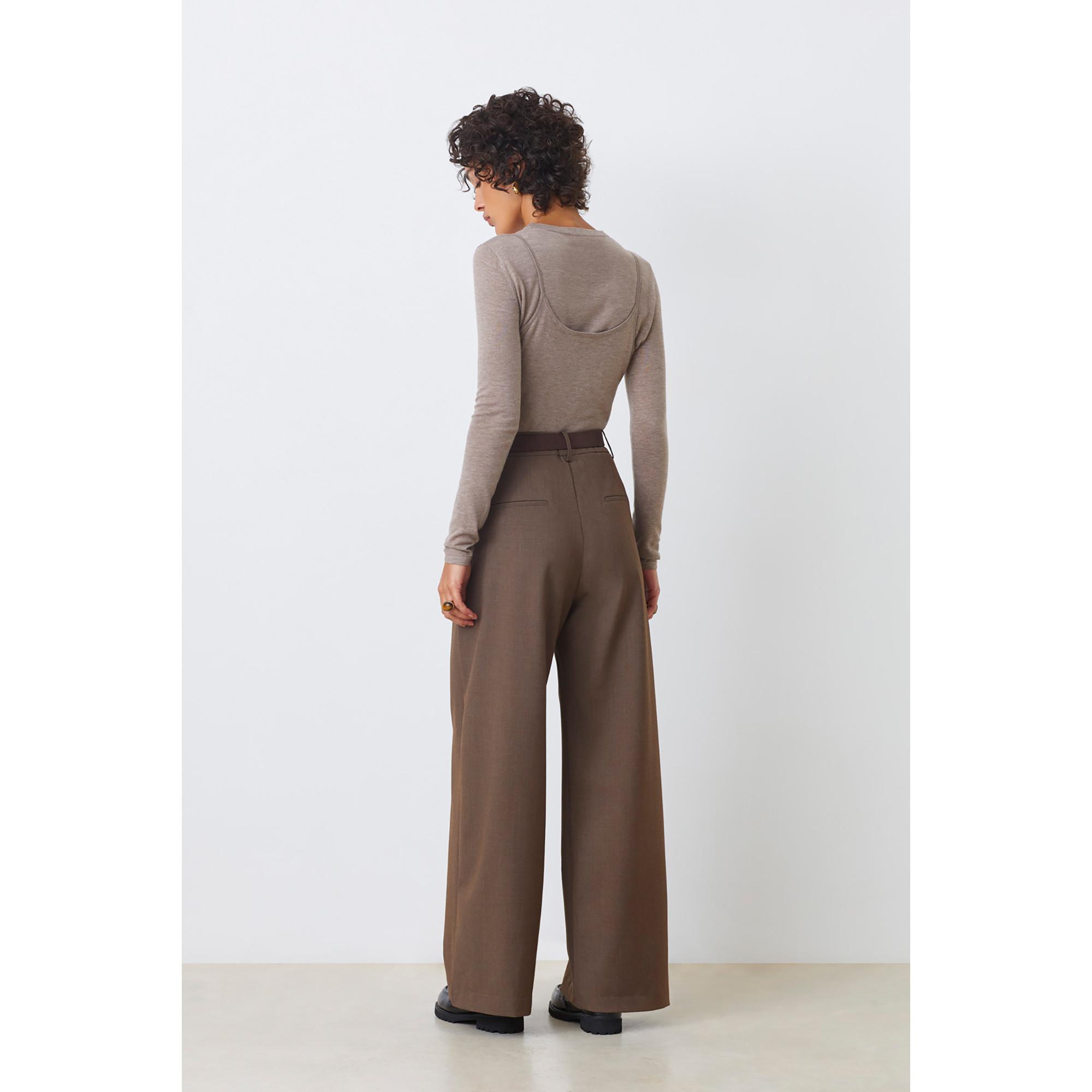 Suncoo Jonas Pantalon de Costume Plissé Jambe Large  