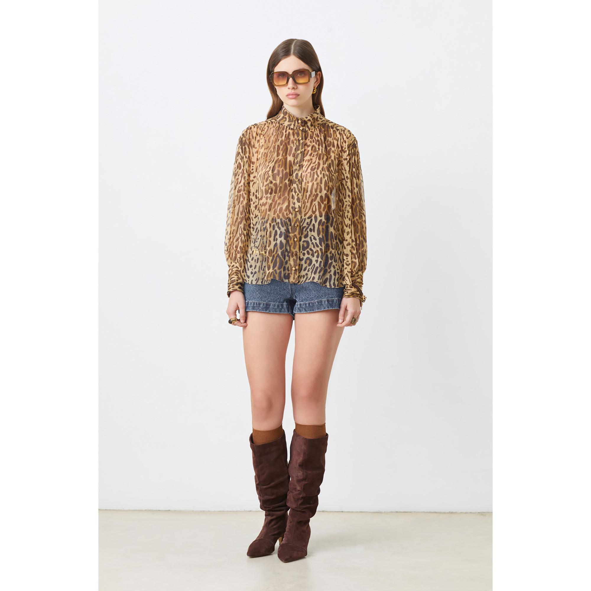 Suncoo LUX Bluse mit hohem Kragen  