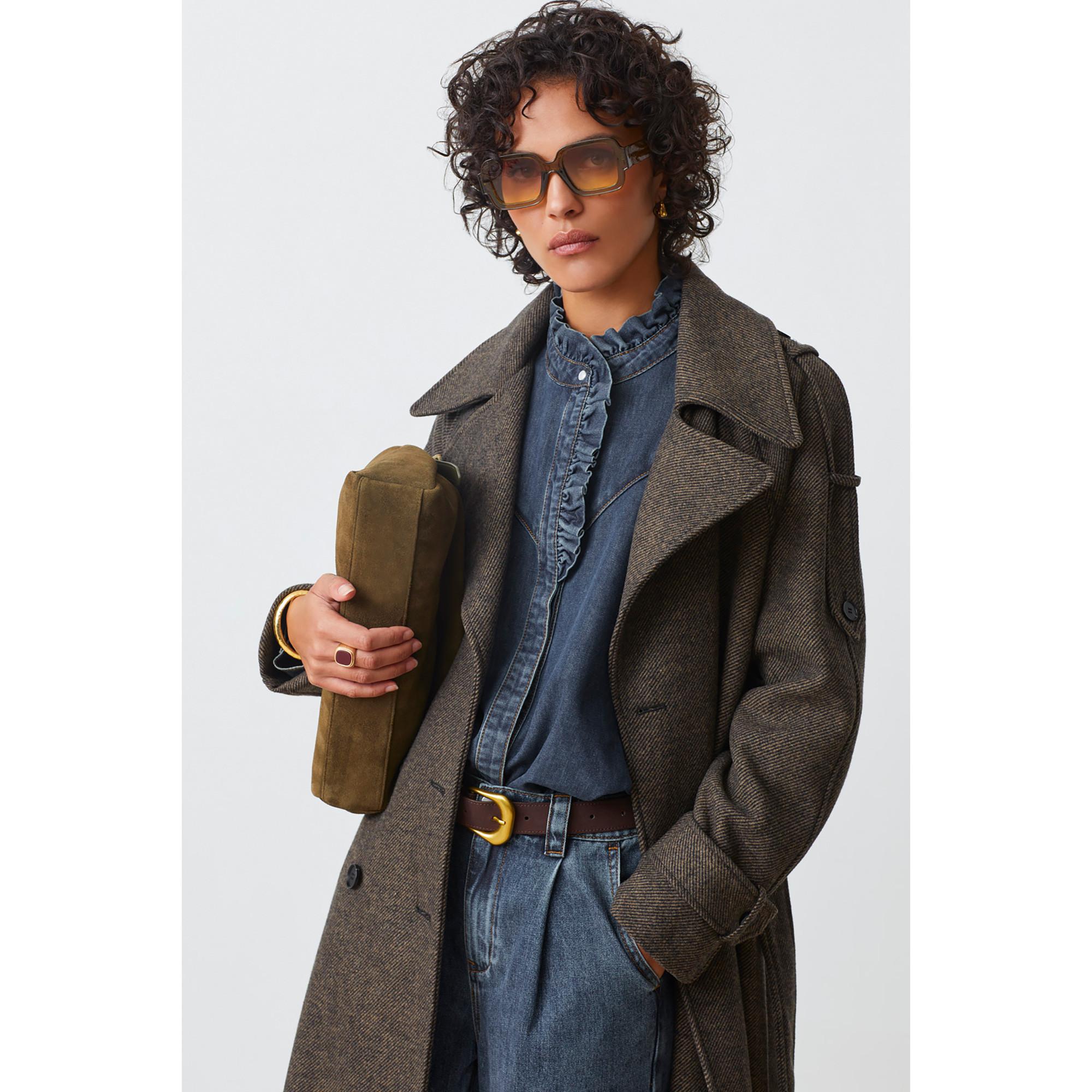 Suncoo Emo Manteau Long Double Boutonnage  