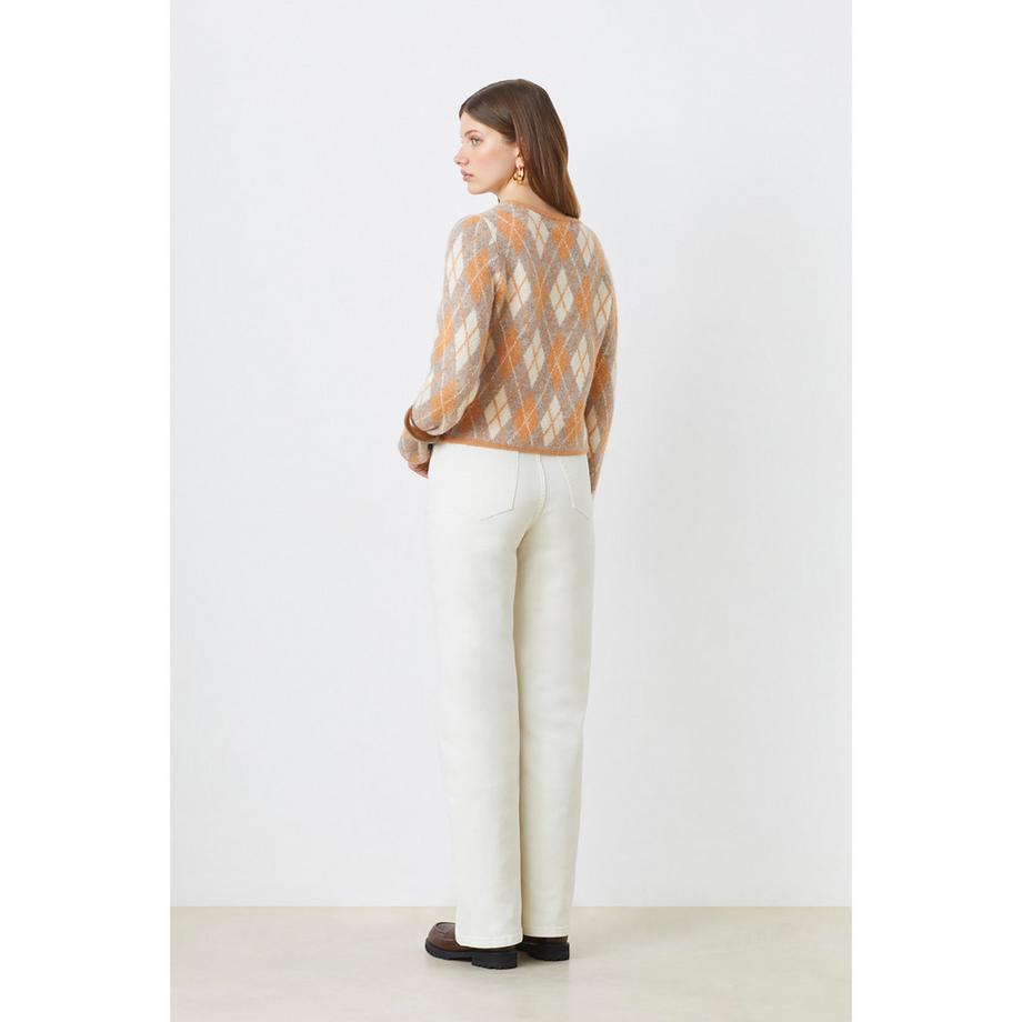 Suncoo Guilain Motif Argyle Cardigan  