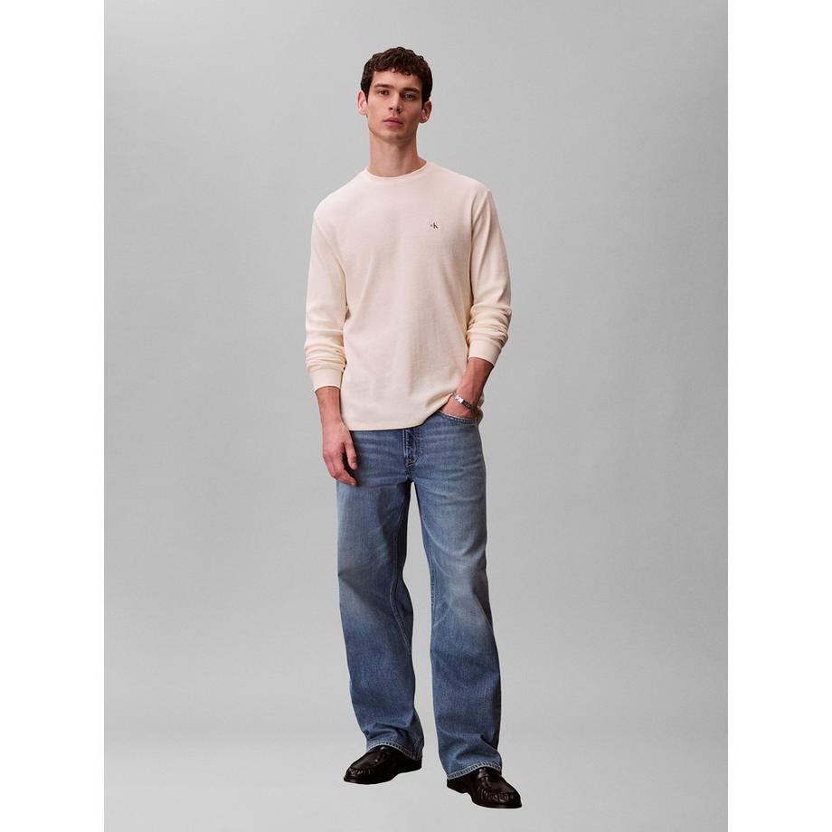 Calvin Klein Jeans T-shirt manches longues en maille gaufrée  