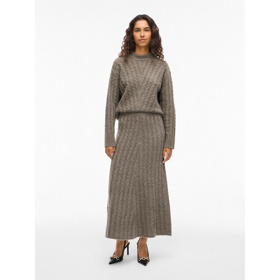 VILA Gonna Lunga in Maglia a Treccia  