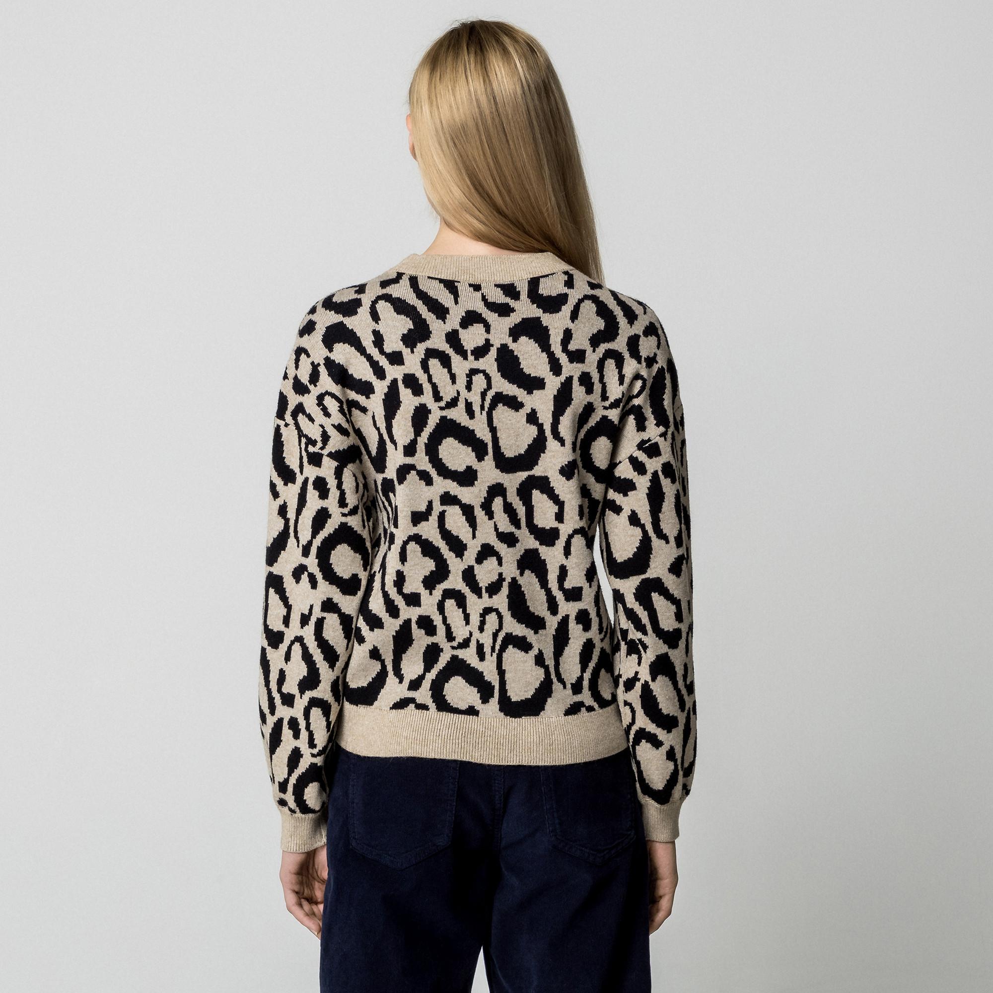 VILA Pullover Stampa Leopardata  