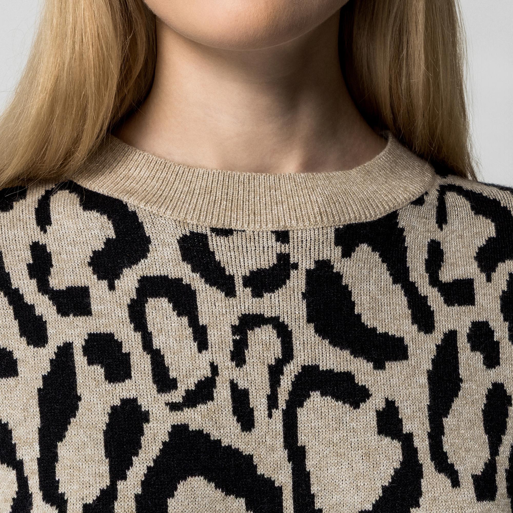 VILA Pullover Stampa Leopardata  