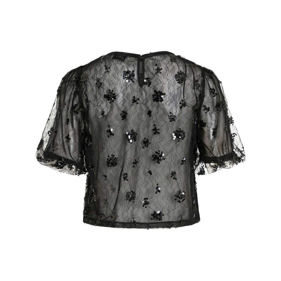 VILA Paillettenbesetztes Spitzen-T-Shirt  