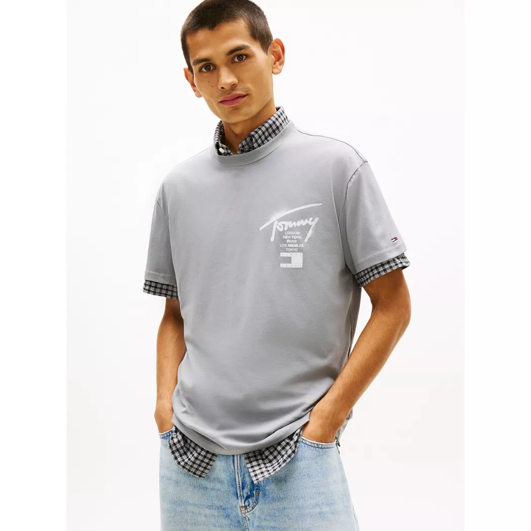 Tommy Jeans - T-shirt - Taille XL Gris homme