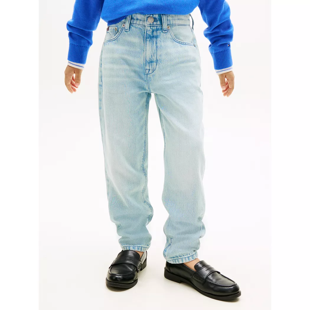 5-Pocket-Jeans TOMMY HILFIGER "ARCHIVE LIGHT BLUE JEANS", Jungen, Gr. 8 (128), N-Gr, lightused, Denim/Jeans, Obermaterial: 61% Baumwolle, 39% Lyocell, unifarben, regular fit lang, Jeans 5-Pocket-Jeans, Kinder bis 16 Jahre, mit Fade-Effekt, regular fit