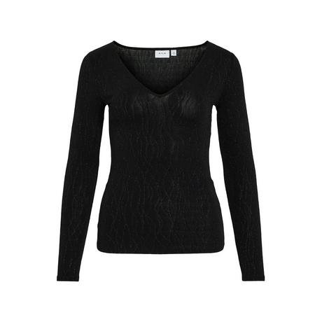 VILA Langarm Bluse V-Ausschnitt  