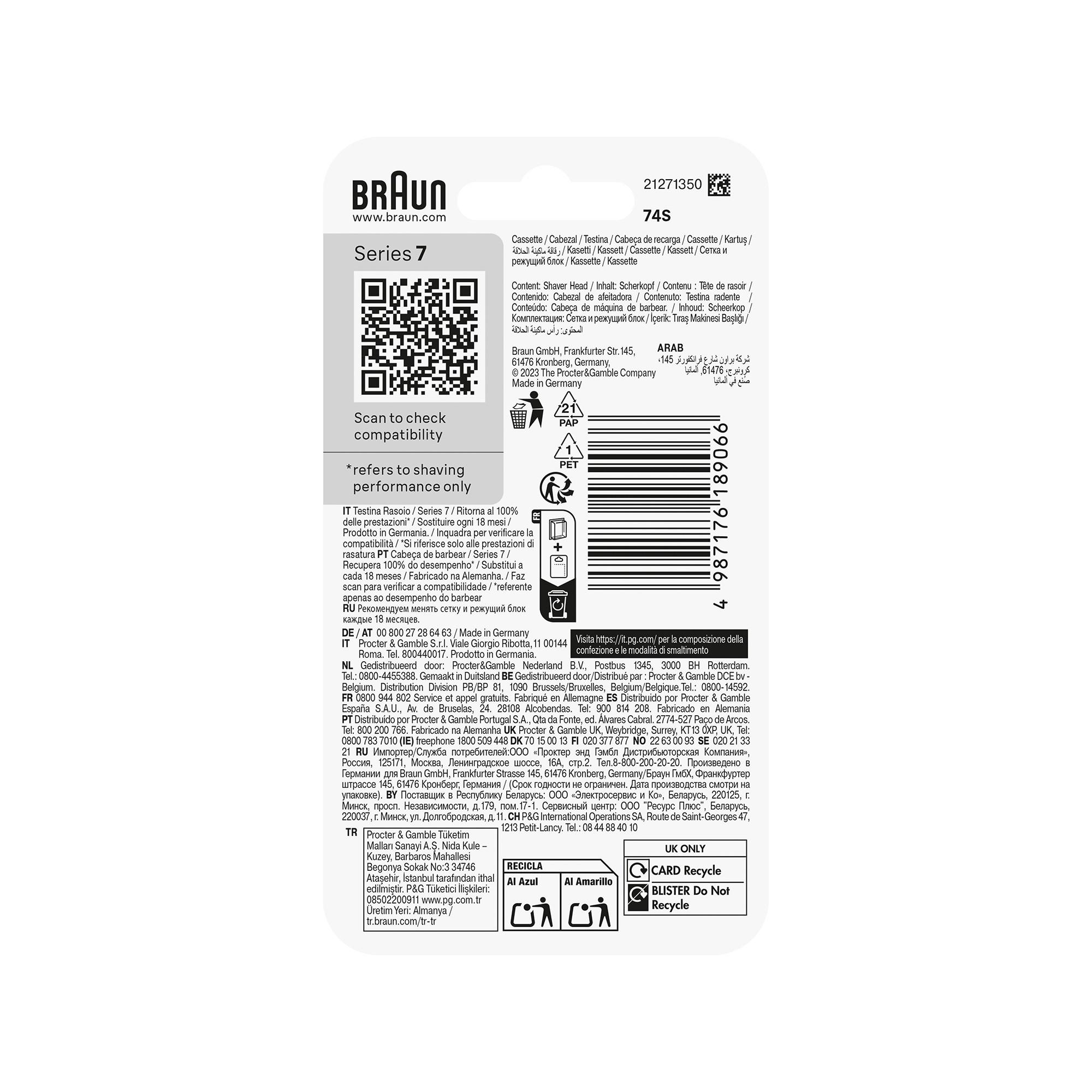 BRAUN Tête de tonte 74S 