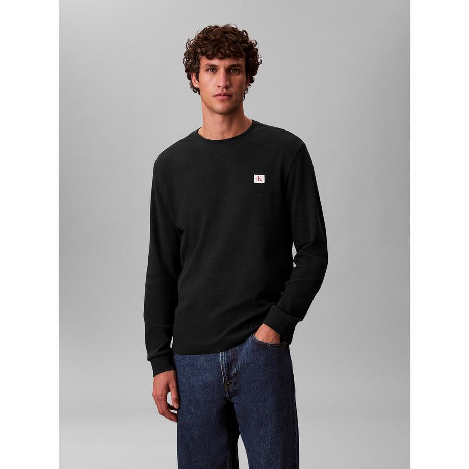 Calvin Klein Jeans T-shirt manches longues en maille gaufrée  