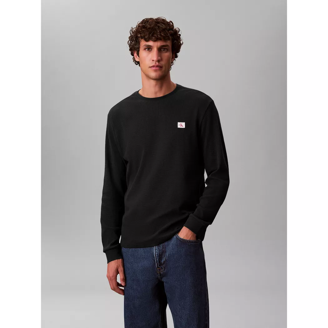 Calvin Klein Jeans T-shirt à Manches Longues Lv040em217 Black M Homme