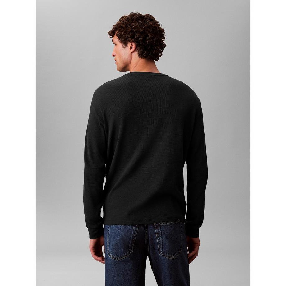 Calvin Klein Jeans T-shirt manches longues en maille gaufrée  