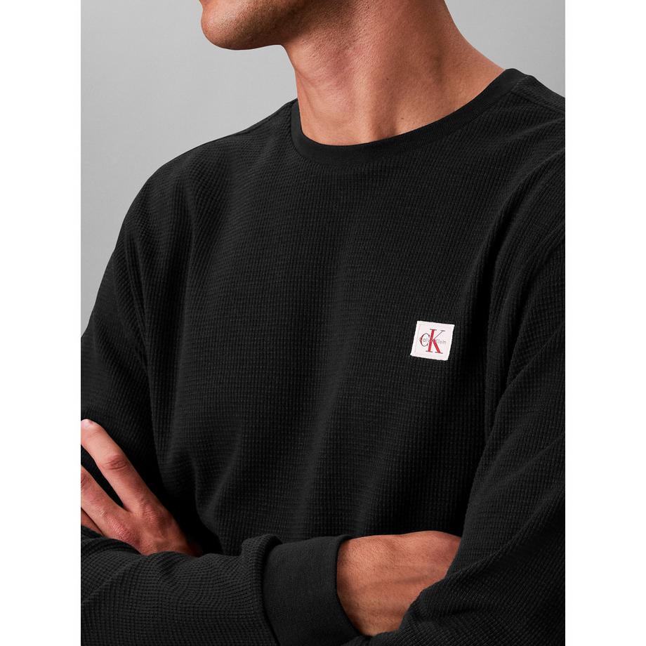 Calvin Klein Jeans T-shirt manches longues en maille gaufrée  