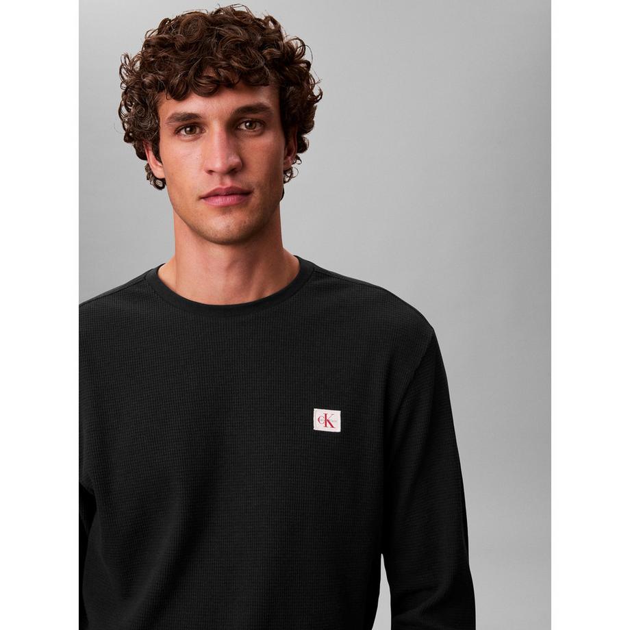 Calvin Klein Jeans T-shirt manches longues en maille gaufrée  