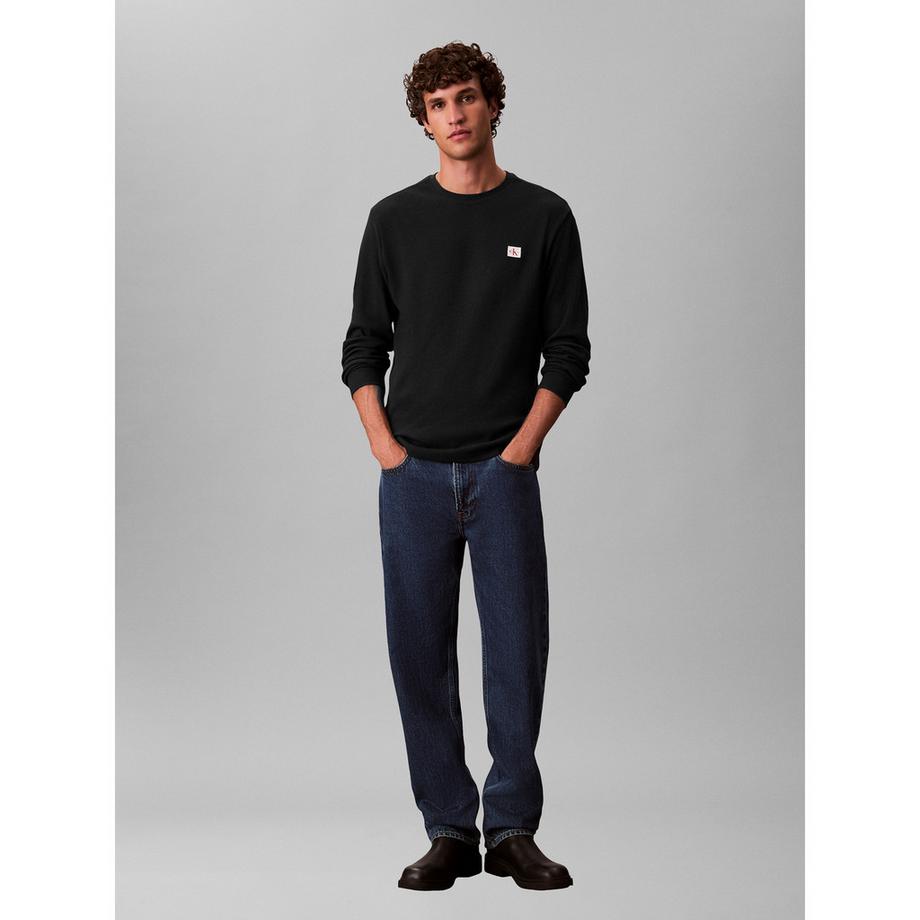 Calvin Klein Jeans T-shirt manches longues en maille gaufrée  