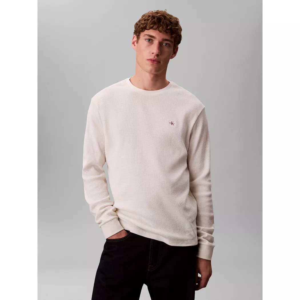 Calvin Klein Jeans T-shirt à Manches Longues Lv040em217 Tofu M Homme