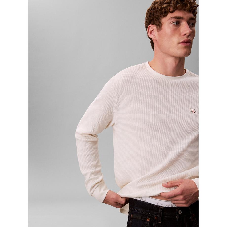 Calvin Klein Jeans T-shirt a maniche lunghe in maglia waffle  