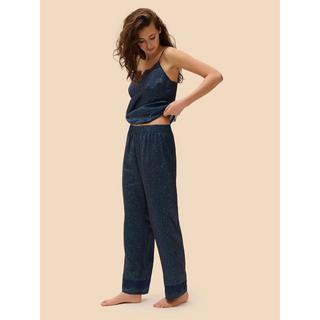 SIMONE PERELE Pantalon de pyjama en satin avec dentelle  