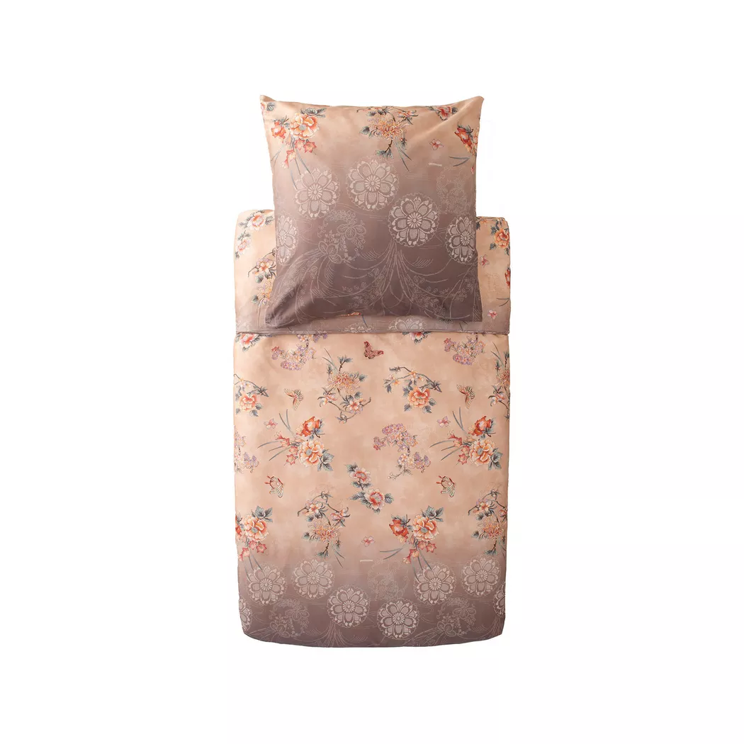 Bassetti - Kissenbezug, Esperidi Blumenmuster Kissenbezug, 65 x 65 cm, Beige