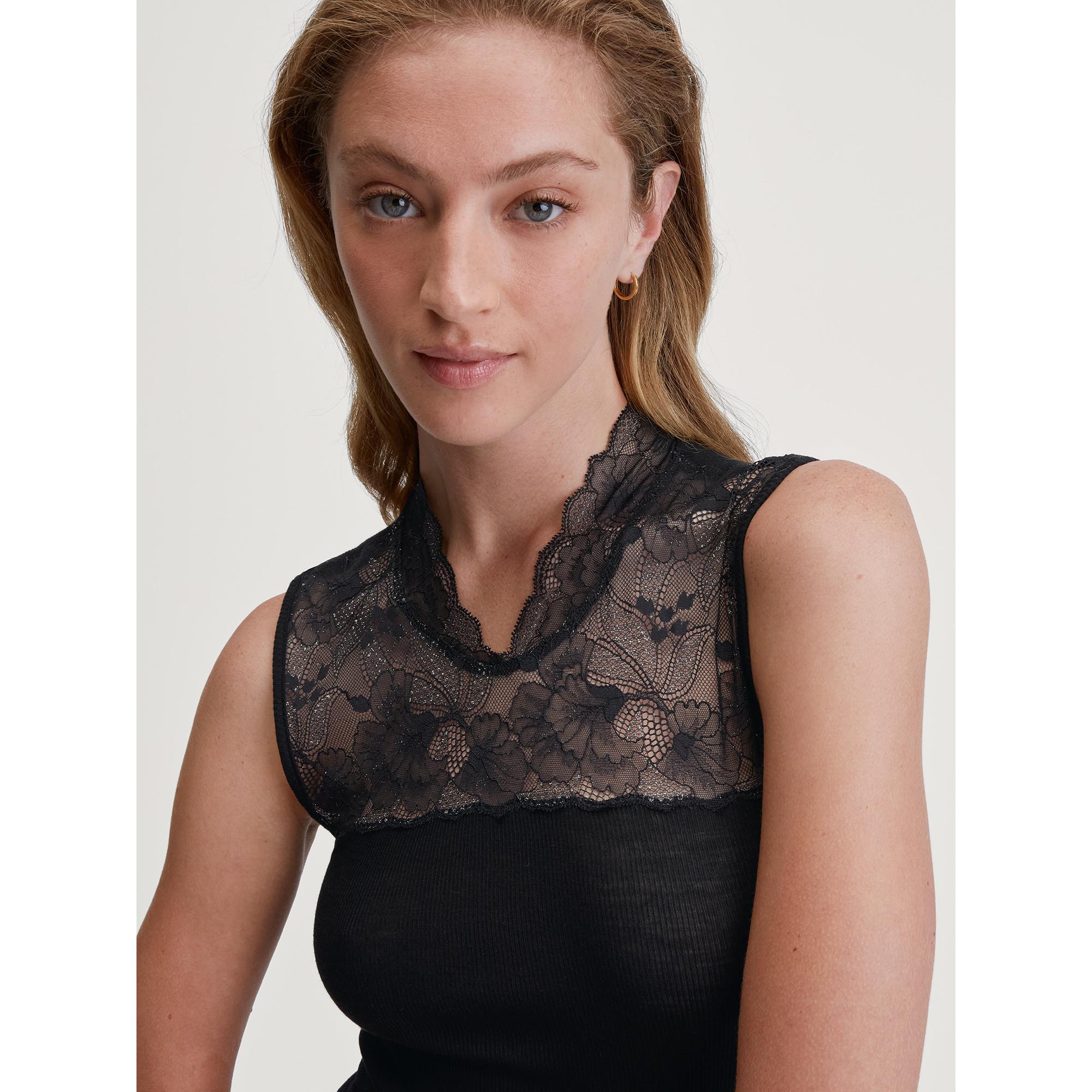 CALIDA Top senza maniche con dettagli in pizzo  