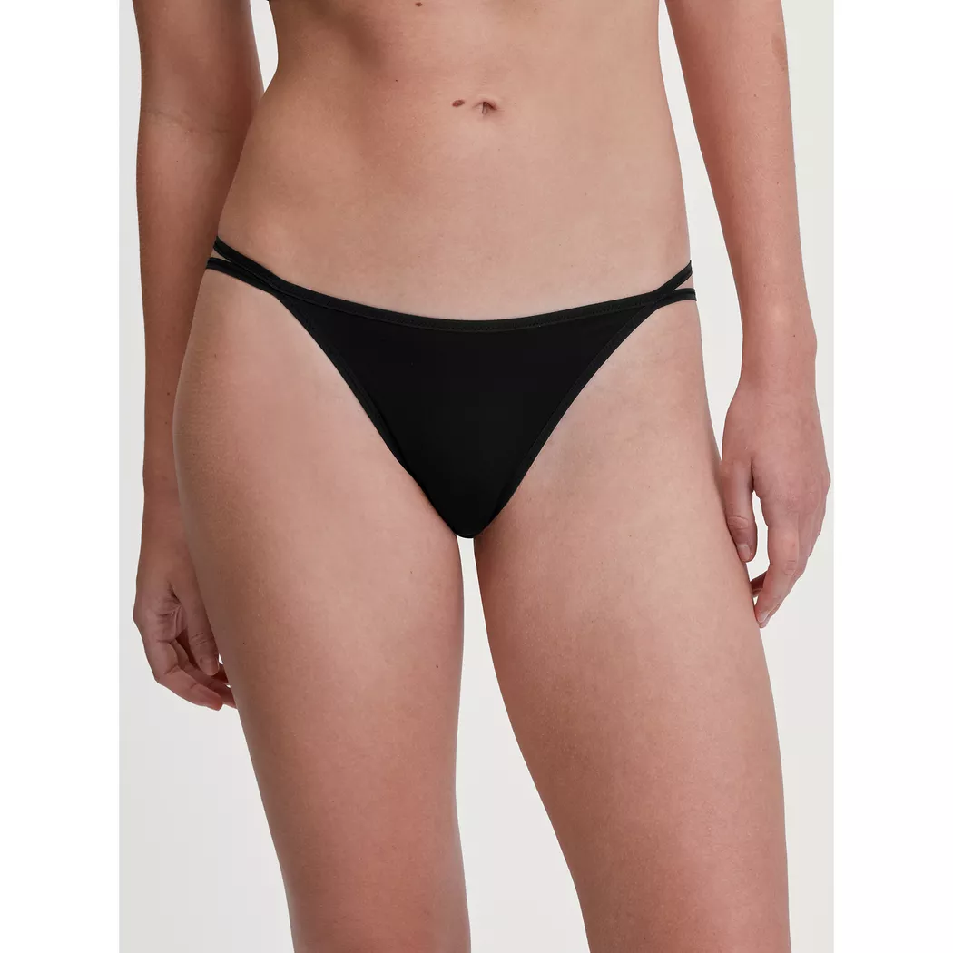 Slip CALIDA "Slip Natural Comfort Regular Cut Slip 1er Pack", Damen, Gr. 36-38, schwarz, Obermaterial: 92% Baumwolle CO. 8% Elasthan EL., Unterhosen Slip 3