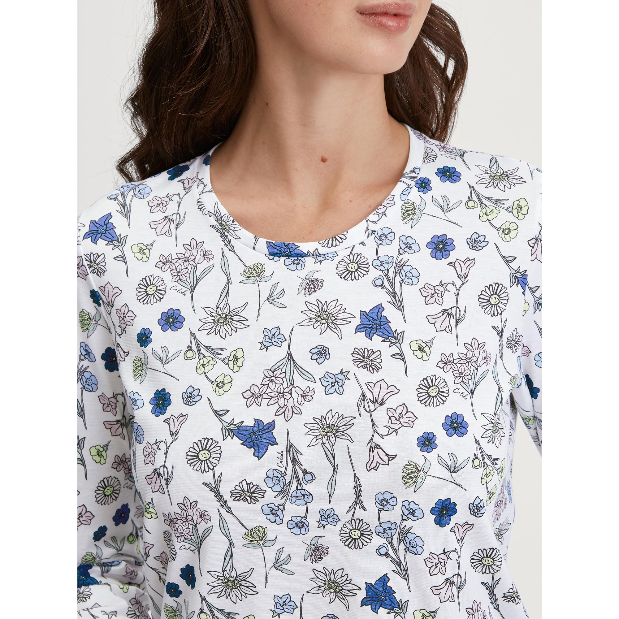 CALIDA Flower Nights Imprimé Floral Manches Longues Chemise de Nuit  