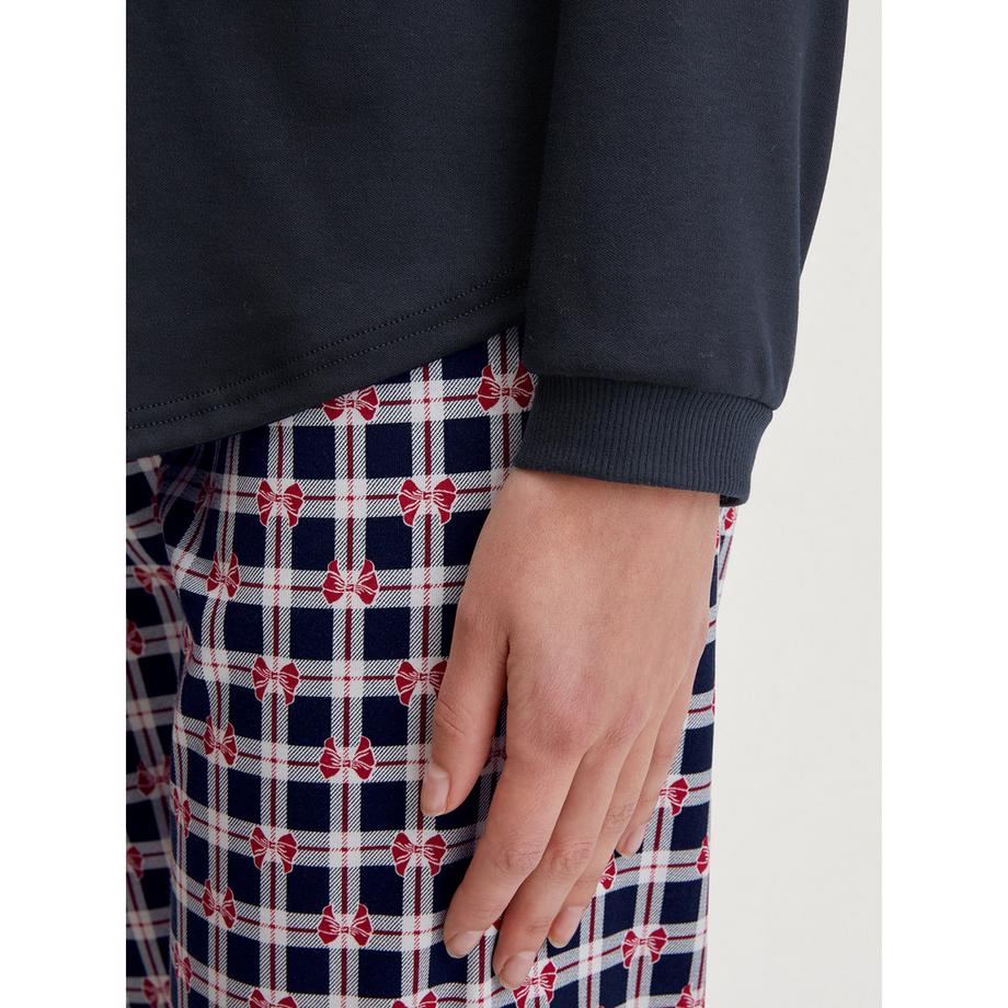 CALIDA Pyjama Langarm Henley Ausschnitt  