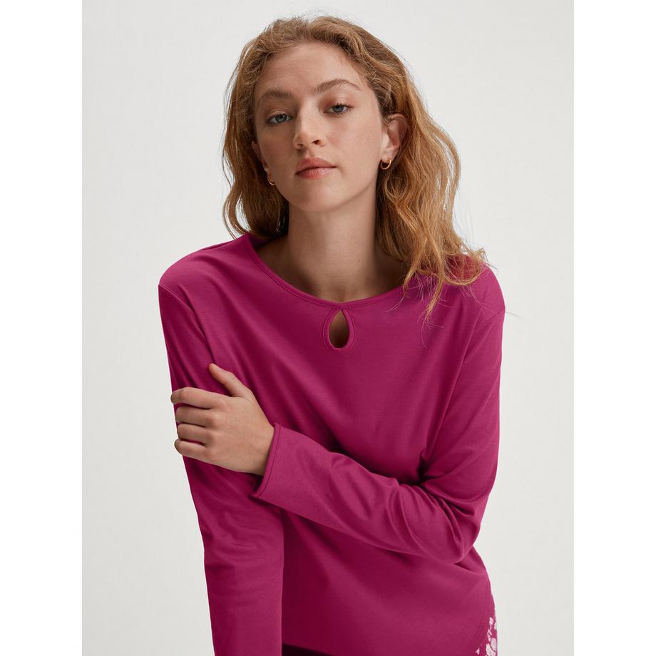 CALIDA Sweet Dreams Langarm Pyjama Set mit floral bedruckter Hose  