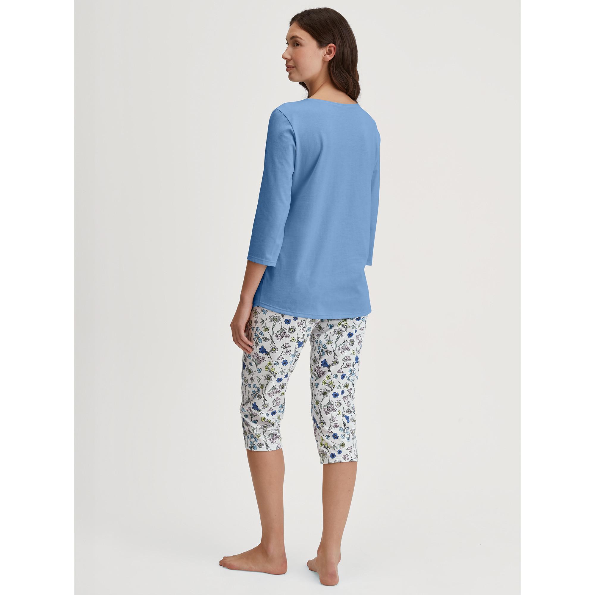 CALIDA Flower Nights Set Pigiama Pantaloni Capri Floreali  