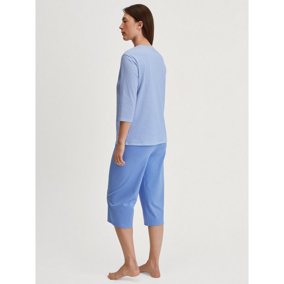 CALIDA Lovely Nights Pyjama Rayé Manches Trois-Quarts  