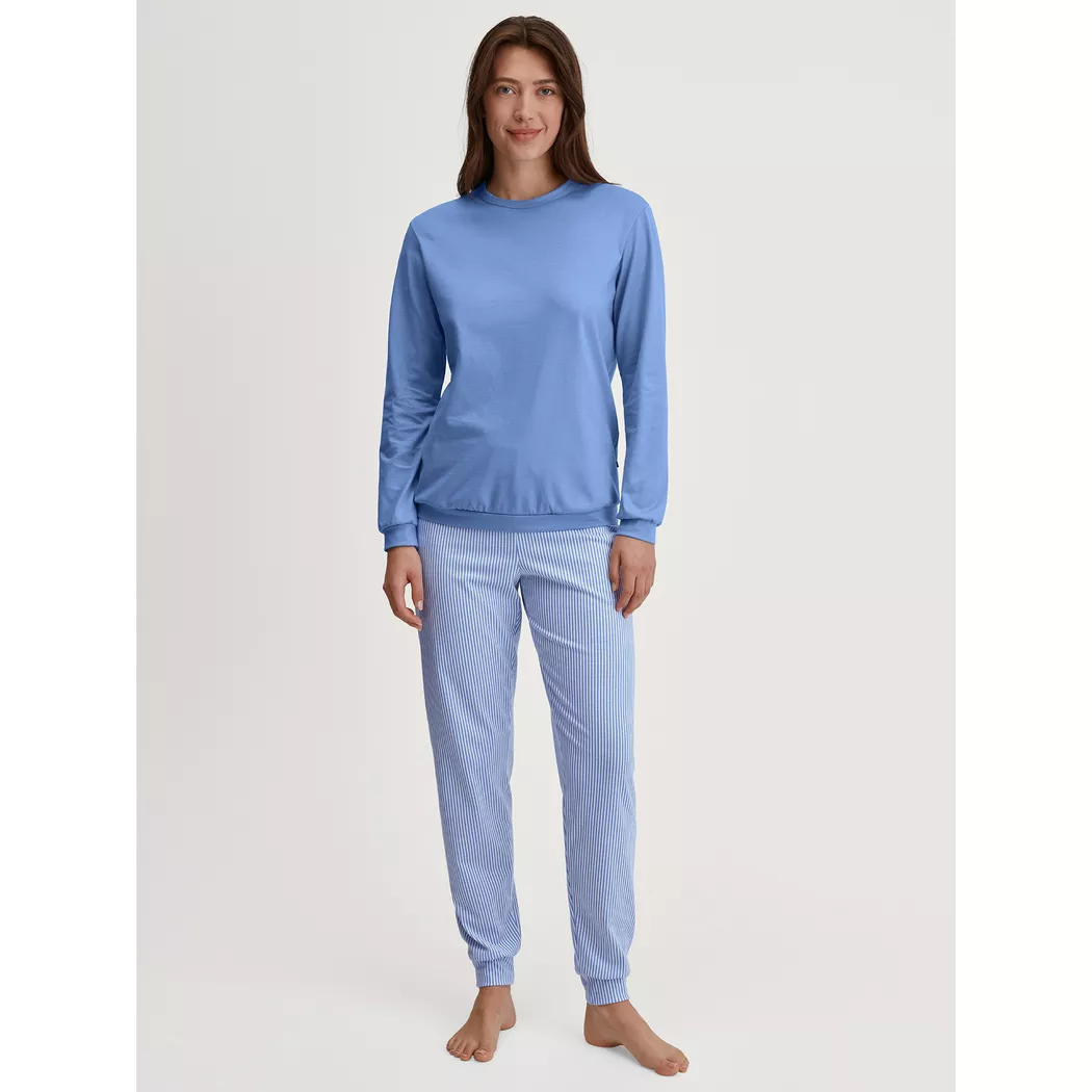 Calida Lovely Nights Damen Schlafanzug Cascade Blau Gr. L 10