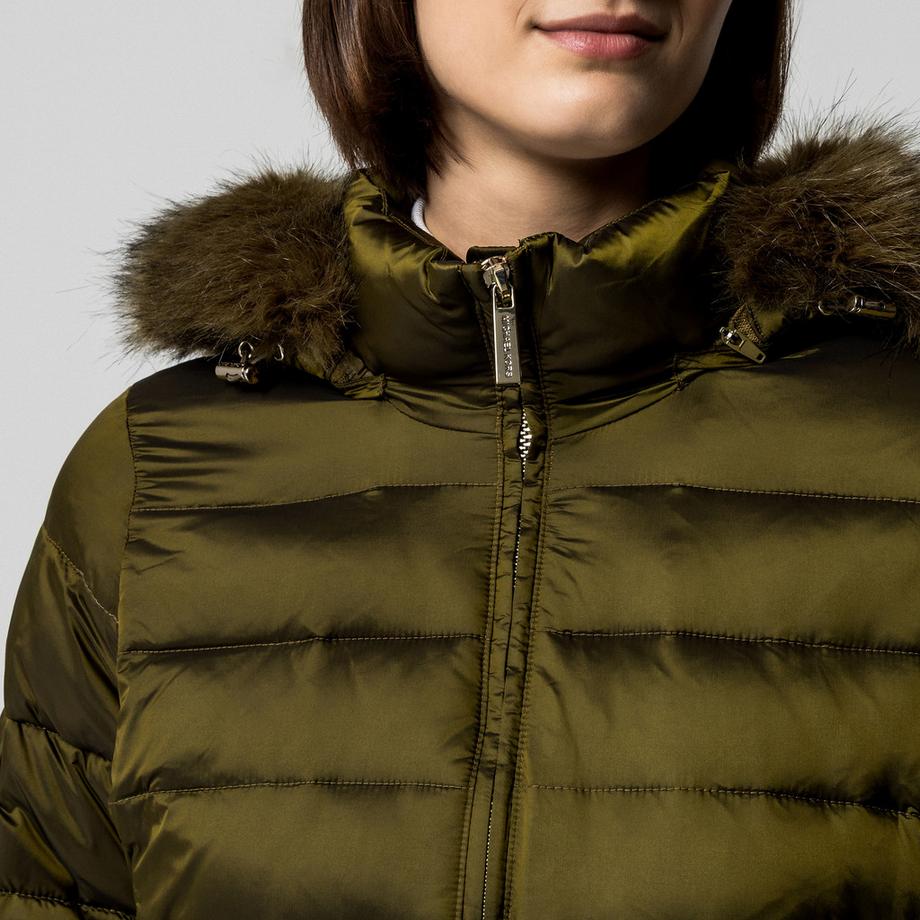 MICHAEL KORS Gepolsterte Jacke mit Kunstfellkapuze  