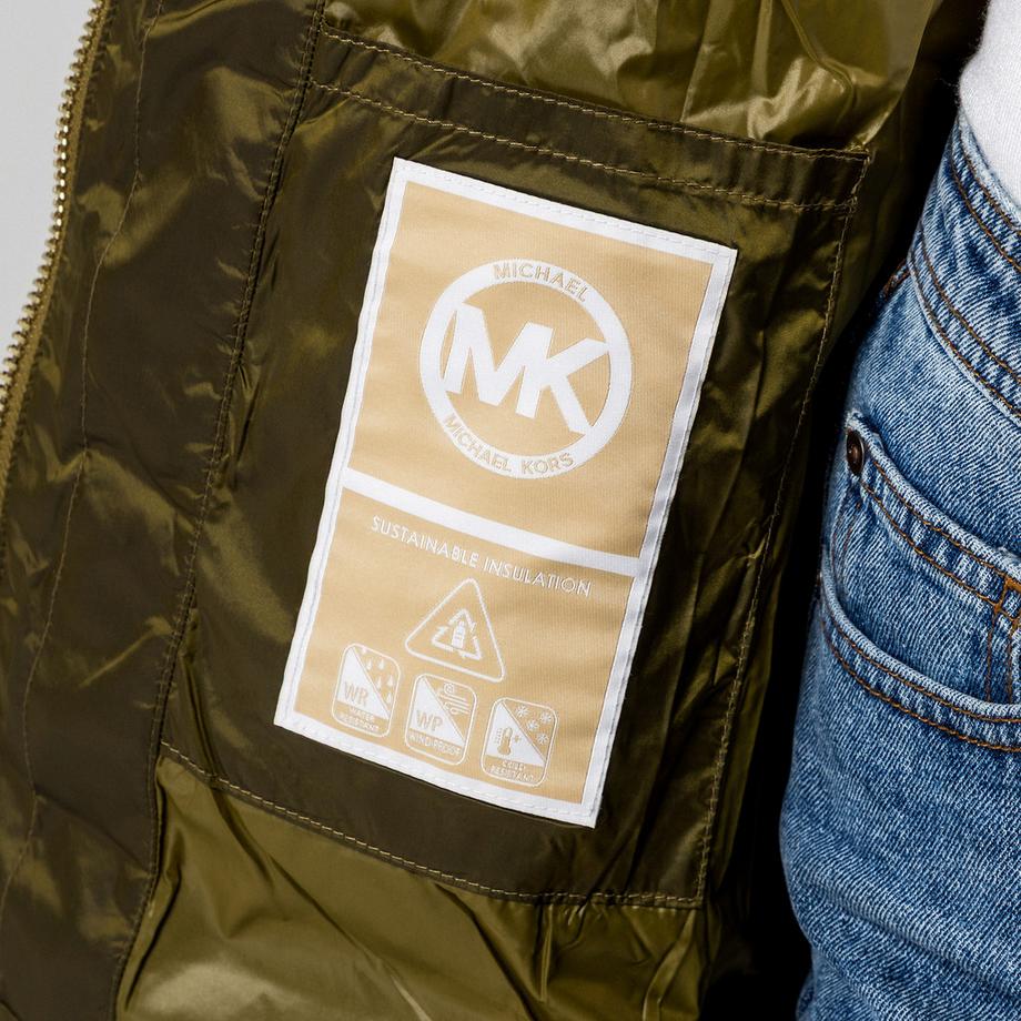 MICHAEL KORS Gepolsterte Jacke mit Kunstfellkapuze  