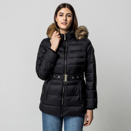 MICHAEL KORS Gepolsterte Jacke mit Kunstfellkapuze  