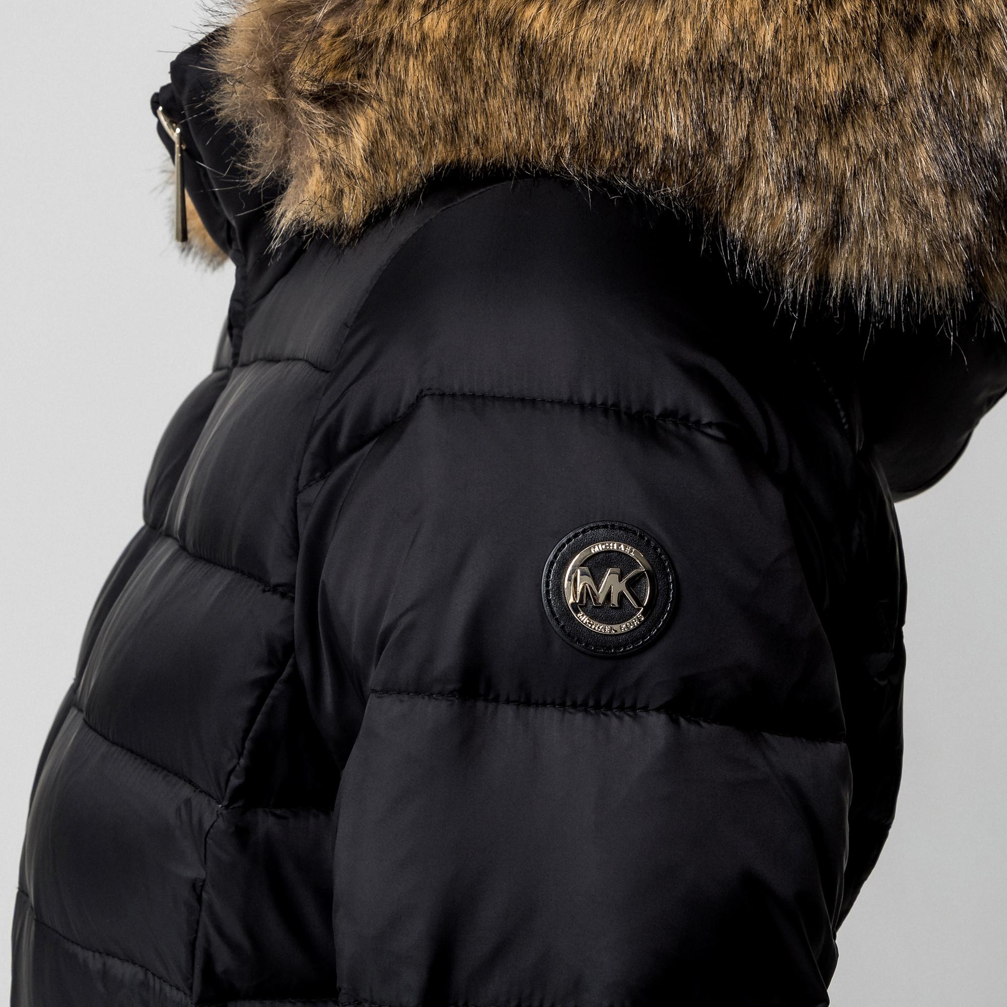 MICHAEL KORS Gepolsterte Jacke mit Kunstfellkapuze  