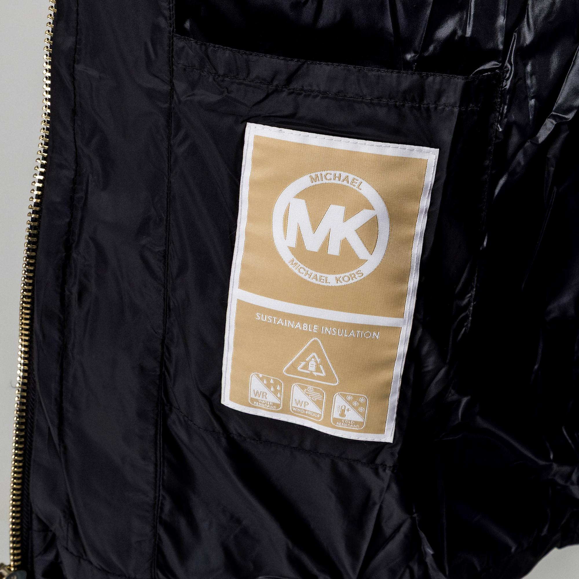 MICHAEL KORS Gepolsterte Jacke mit Kunstfellkapuze  