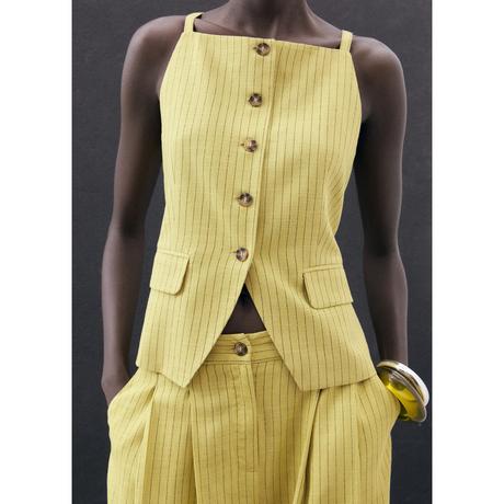 MANGO Luca Rayé Encolure Carrée Top  